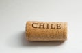 South American country Chile's name on wine cork. Royalty Free Stock Photo