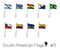 South American flags Royalty Free Stock Photo