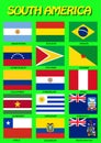 South American flags, vector Royalty Free Stock Photo