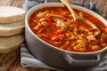 South American food Brunswick Stew pulled meat with vegetables o