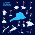 South Amrica map set Royalty Free Stock Photo