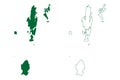 South Andaman district Andaman and Nicobar Islands union territory, Republic of India map vector illustration, scribble sketch