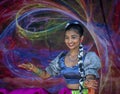 South Asian dancer on stage in Surrey, British Columbia.