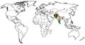 South Asian Free Trade Area territory on world map