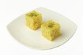 South asian indian gujarati lentil cake dhokla.