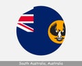 South Australia Australia Round Circle Flag. SA Australian State Circular Button Banner Icon. The Festival State EPS Vector Royalty Free Stock Photo