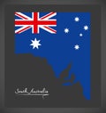South Australia map with Australian national flag illustration Royalty Free Stock Photo