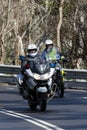 South Australian Police officer riding a BWM Police motorcycle