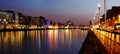 South bank of the river Liffey at Dublin City Center at night Royalty Free Stock Photo