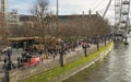 The South Bank of River Thames at Westminster, London, England Royalty Free Stock Photo