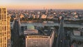 Aerial photograph showcasing a stunning cityscape illuminated by a captivating array of lights