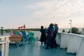 South Baymouth, On, Canada-July 2022 Chi-Cheemaun ferry arriving in South Baymouth from Tobermory