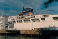 South Baymouth, On, Canada-July 2022 Chi-Cheemaun ferry arriving in South Baymouth from Tobermory
