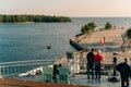 South Baymouth, On, Canada-July 2022 Chi-Cheemaun ferry arriving in South Baymouth from Tobermory