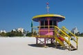 South Beach lifeguard hut in Miami, Florida Royalty Free Stock Photo