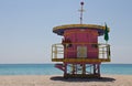 South Beach lifeguard hut in Miami, Florida Royalty Free Stock Photo