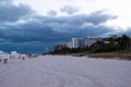 South Beach Miami; cloudy day, storm approaching Royalty Free Stock Photo