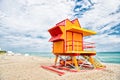 South Beach, Miami, Florida. lifeguard house Royalty Free Stock Photo