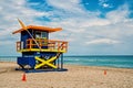 South Beach, Miami, Florida, lifeguard house in the beach Royalty Free Stock Photo