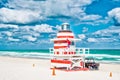 South Beach, Miami, Florida, lifeguard house Royalty Free Stock Photo