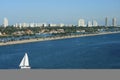 South Beach Miami Florida Panorama with Sailboat