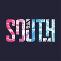 South beach Miami. Graphic t-shirt design, typography, print. Vector illustration Royalty Free Stock Photo