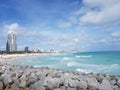 South Beach, Miami from South Point Pier Royalty Free Stock Photo