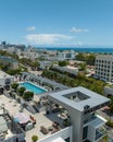 South Beach Miami: The Rooftop pool of the Angler Kimpton Hotel Royalty Free Stock Photo