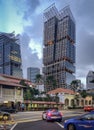 South Beach Tower, view from Raffles City Shopping Centre Royalty Free Stock Photo