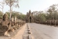 South Bridge and Tower to Angkor Thom, Cambodia. Old photo style Royalty Free Stock Photo