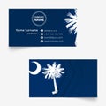 South Carolina Flag Business Card, standard size 90x50 mm business card template Royalty Free Stock Photo