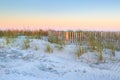 South Carolina Folly Beach Erosion Fencing Royalty Free Stock Photo