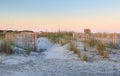 South Carolina Folly Beach Erosion Fencing Royalty Free Stock Photo