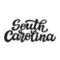 South Carolina. Hand drawn lettering text Royalty Free Stock Photo
