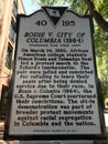 South Carolina Historic Placard detailing Bouie v. City of Columbia