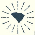 South Carolina Logo. Grunge sunburst poster with. Royalty Free Stock Photo