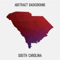 South Carolina map in geometric polygonal,mosaic style.