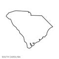 South Carolina Map Outline Vector Design Template. Editable Stroke
