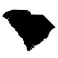 South Carolina map silhouette vector illustration Royalty Free Stock Photo