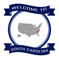 South Carolina ribbon, Name of city south Carolina in circle model 1