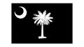 South Carolina SC State Flag. United States of America. Black and white EPS Vector File