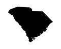 South Carolina US Map. SC USA State Map. Black and White South Carolinian State Border Boundary Line Outline Geography Territory S