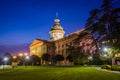 The South Carolina State House in at night, in Columbia, South C