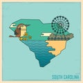 south carolina state map. Vector illustration decorative design