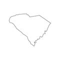 South Carolina - U.S. state. Contour line in black color. Vector illustration. EPS 10 Royalty Free Stock Photo