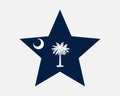 South Carolina Star Flag. SC USA Five Point Star Shape State Flag. South Carolinian US Banner Icon Symbol Vector