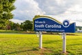 The South Carolina Welcome sign at the Visitor Information Center in Tallapoosa, GA Royalty Free Stock Photo