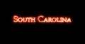 South Carolina written with fire. Loop