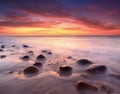 South China Sea Sunset, Kuala Penyu, Borneo Royalty Free Stock Photo