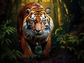 Ai Generated illustration Wildlife Concept of South China Tiger